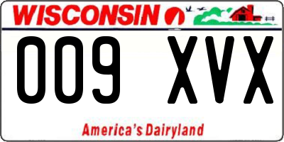WI license plate 009XVX