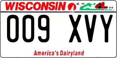 WI license plate 009XVY