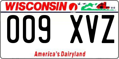 WI license plate 009XVZ