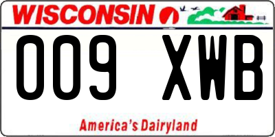 WI license plate 009XWB