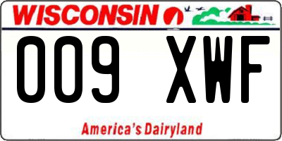 WI license plate 009XWF