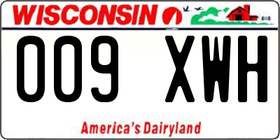 WI license plate 009XWH