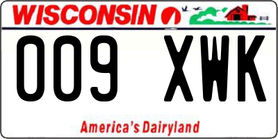 WI license plate 009XWK