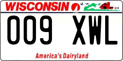 WI license plate 009XWL