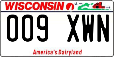 WI license plate 009XWN