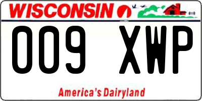 WI license plate 009XWP