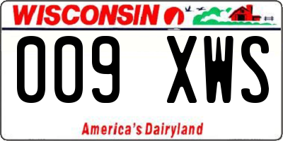 WI license plate 009XWS