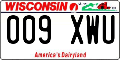 WI license plate 009XWU