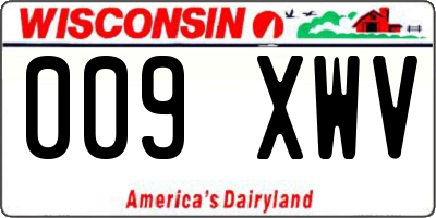 WI license plate 009XWV