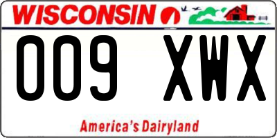 WI license plate 009XWX