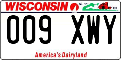 WI license plate 009XWY