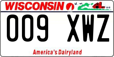 WI license plate 009XWZ