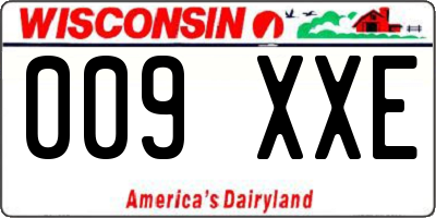 WI license plate 009XXE