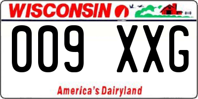 WI license plate 009XXG