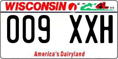 WI license plate 009XXH