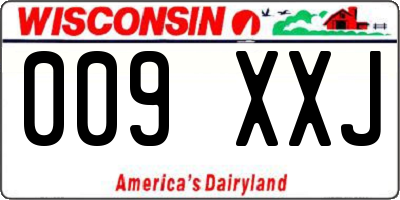 WI license plate 009XXJ