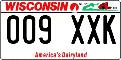WI license plate 009XXK