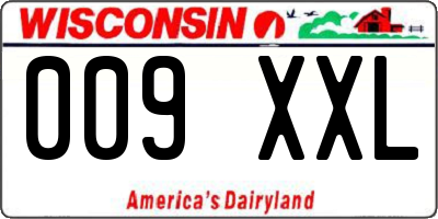 WI license plate 009XXL