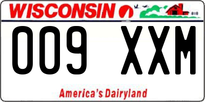 WI license plate 009XXM