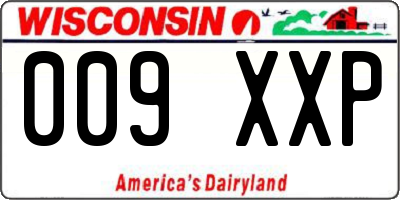 WI license plate 009XXP