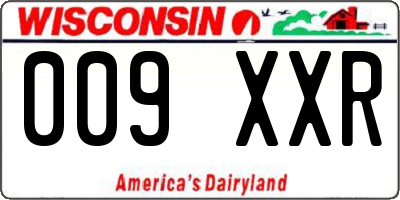 WI license plate 009XXR
