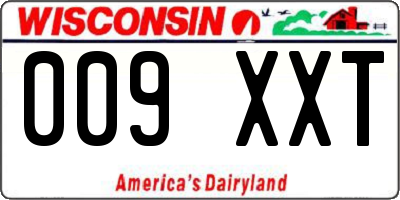 WI license plate 009XXT