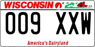 WI license plate 009XXW