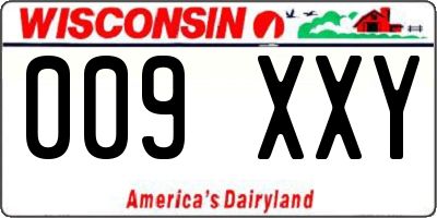 WI license plate 009XXY