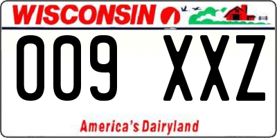 WI license plate 009XXZ
