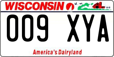 WI license plate 009XYA