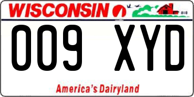 WI license plate 009XYD