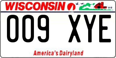 WI license plate 009XYE