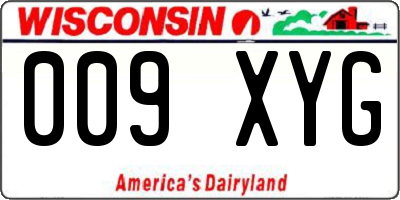 WI license plate 009XYG