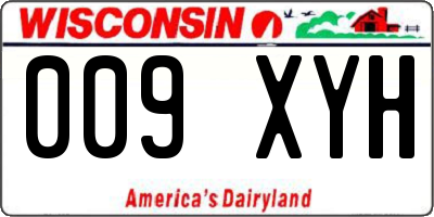 WI license plate 009XYH