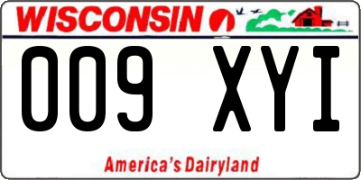 WI license plate 009XYI