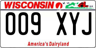 WI license plate 009XYJ