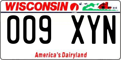 WI license plate 009XYN