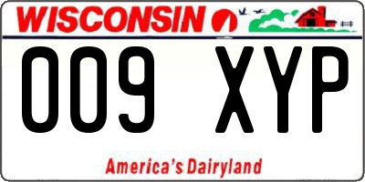WI license plate 009XYP