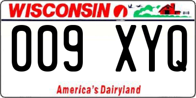 WI license plate 009XYQ