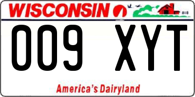 WI license plate 009XYT