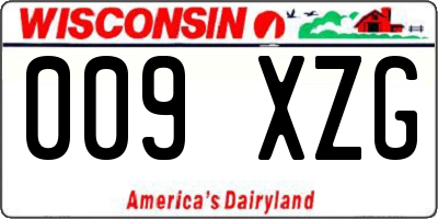 WI license plate 009XZG