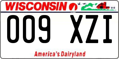 WI license plate 009XZI