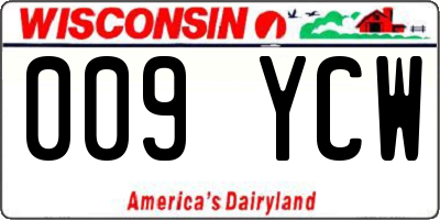 WI license plate 009YCW