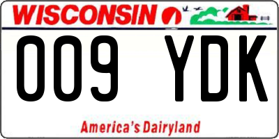 WI license plate 009YDK