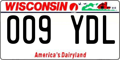 WI license plate 009YDL