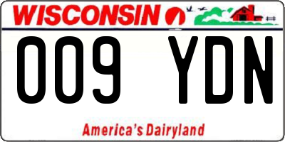 WI license plate 009YDN