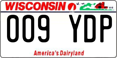WI license plate 009YDP