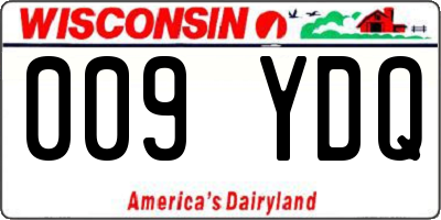 WI license plate 009YDQ