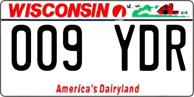 WI license plate 009YDR