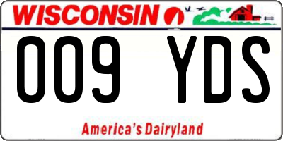 WI license plate 009YDS